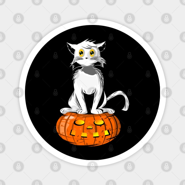 Cat with the Pumpkin Magnet by KNI